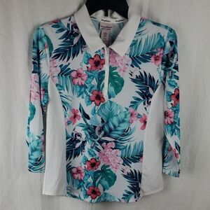 Tommy Bahama Women's Floral Active Golf & Tennis Shirt